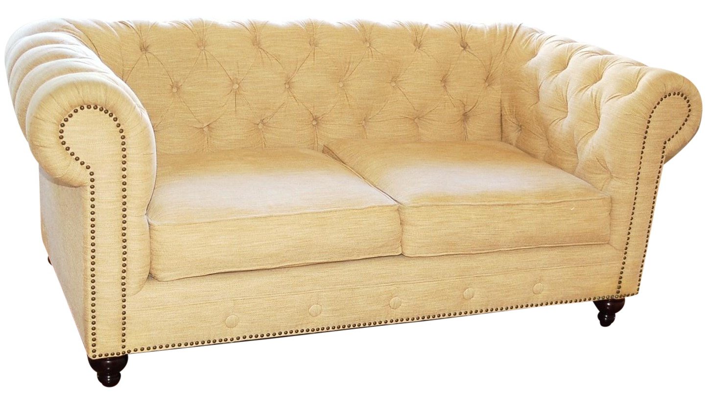 Natural Linen Chesterfield Sofa Chairish Natural Linen Chesterfield Sofa Chairish